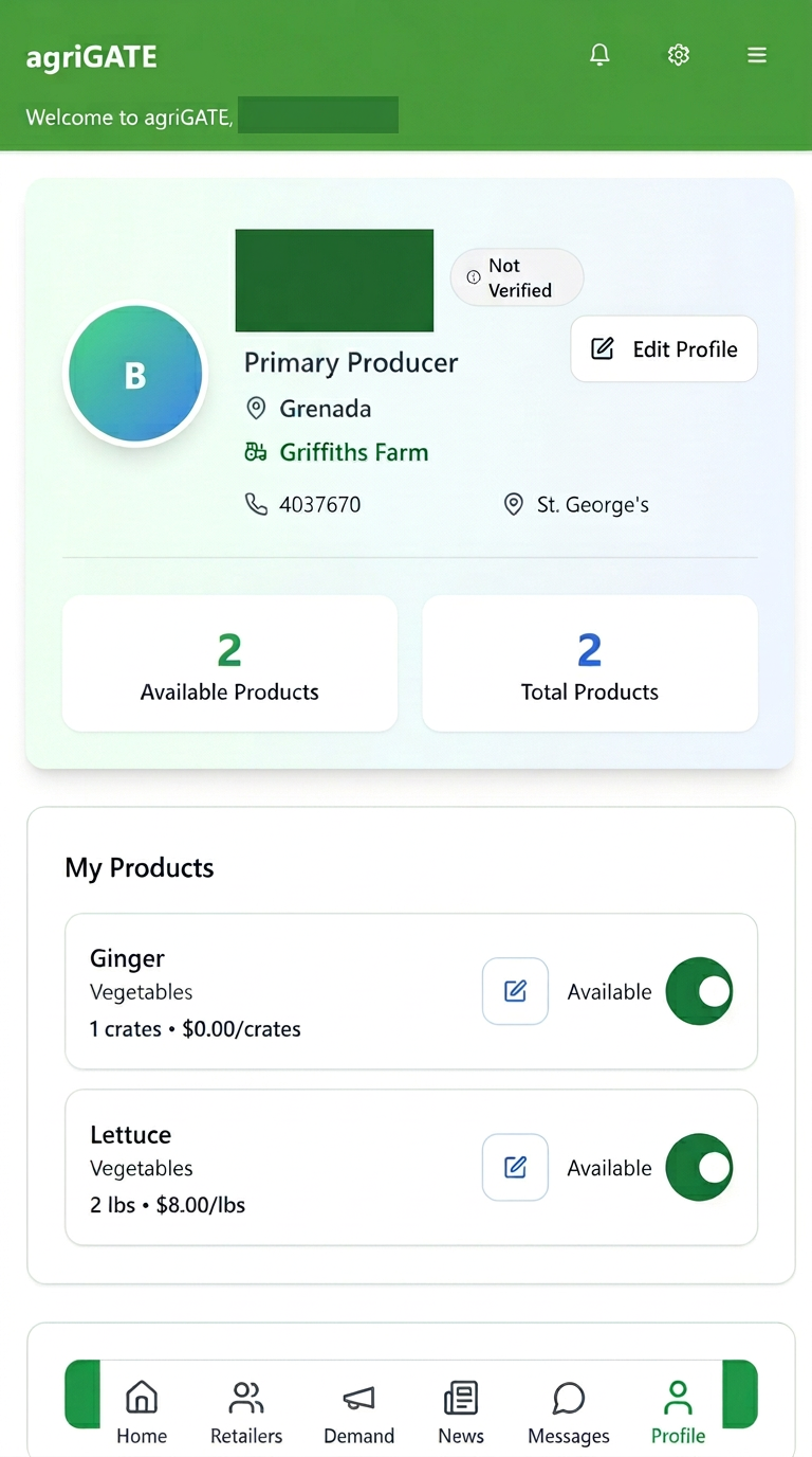 agriGATE — Connecting Farmers & Retailers in the Caribbean